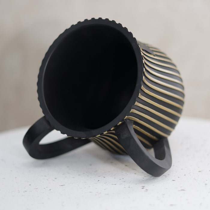 נטלה מהודרת | פסים שחור זהב