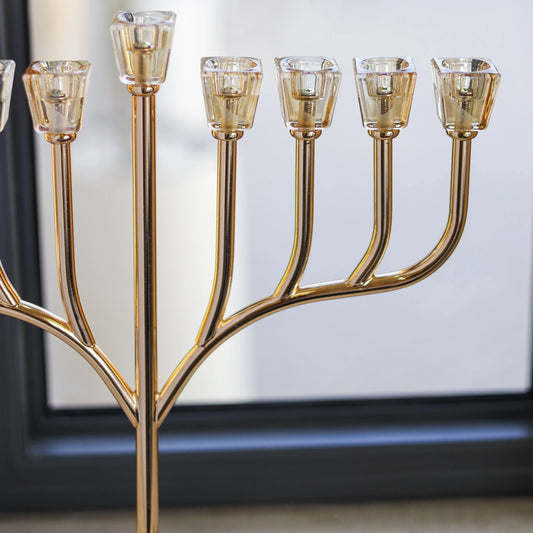 חנוכיית אור פלקטה | זהב - ברכון מתנה