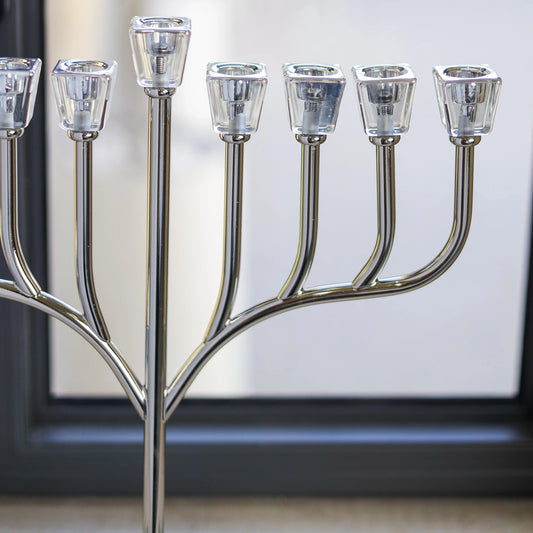 חנוכיית אור | כסף - ברכון מתנה