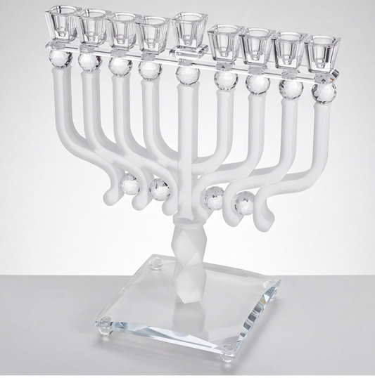 חנוכיית קריסטל הוד והדר | חלבית