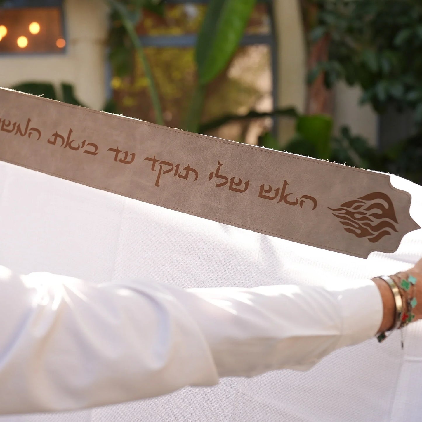 מארז לחתן האש שלי דמוי עור אפור כהה כיסויים וטלית צמר Premium