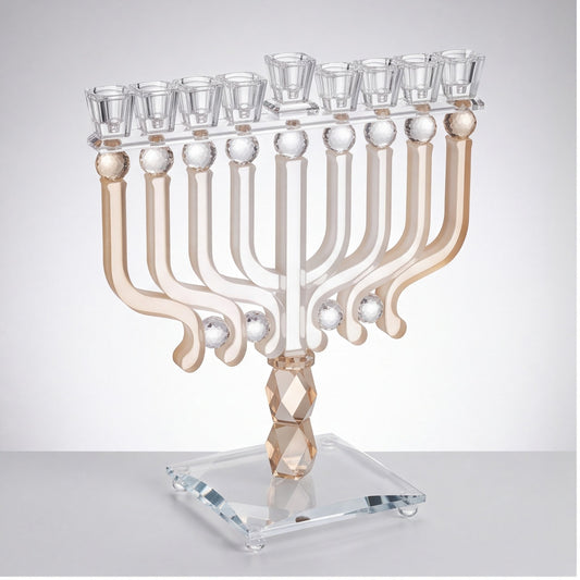 חנוכיית קריסטל הוד והדר | זהב