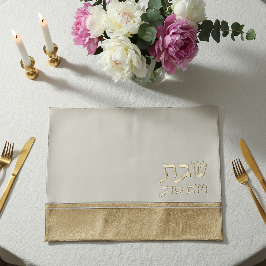 כיסוי חלה | שמנת זהב כולל רקמת השם משפחה