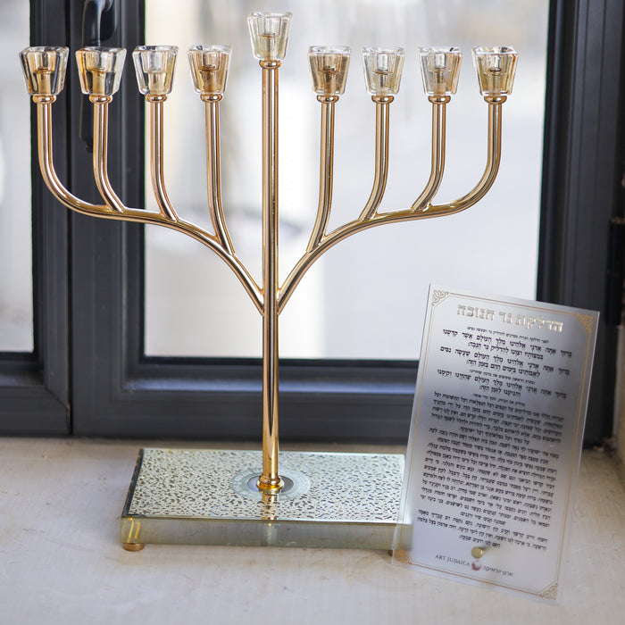 חנוכיית אור פלקטה | זהב - ברכון מתנה