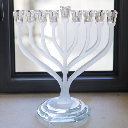 חנוכיית קריסטל | חלבית