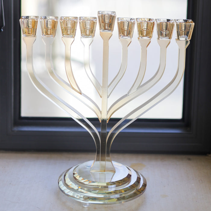 חנוכיית קריסטל | זהב עדין