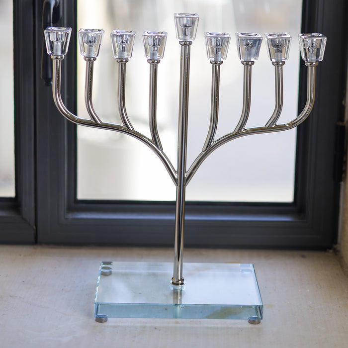 חנוכיית אור | כסף - ברכון מתנה