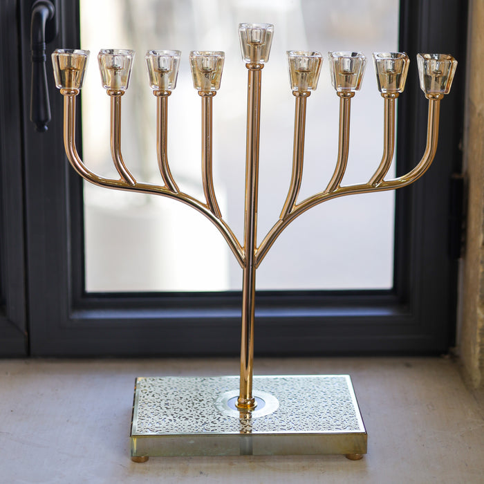 חנוכיית אור פלקטה | זהב - ברכון מתנה