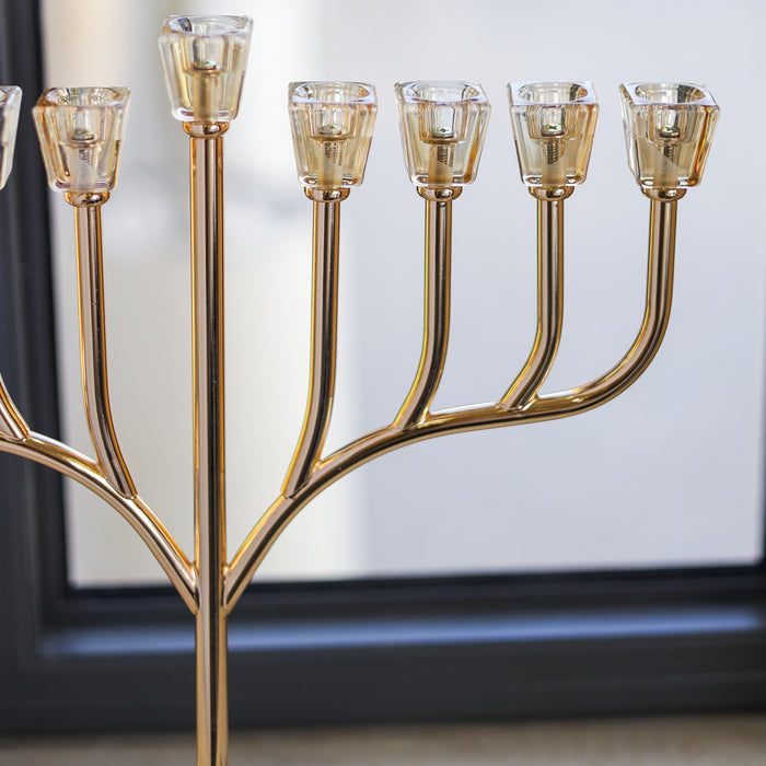 חנוכיית אור פלקטה | זהב - ברכון מתנה