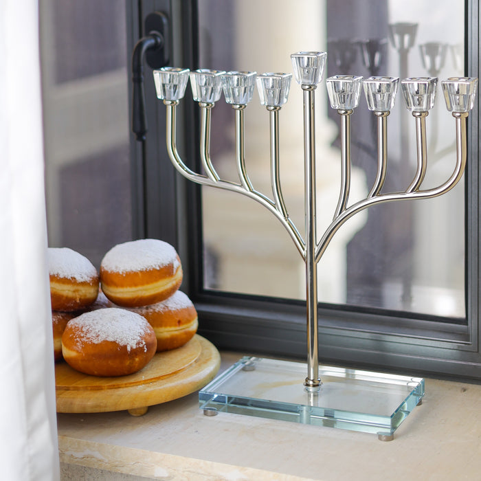 חנוכיית אור | כסף - ברכון מתנה