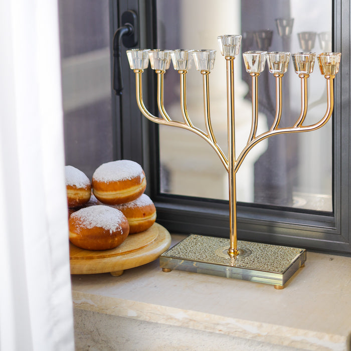 חנוכיית אור פלקטה | זהב - ברכון מתנה
