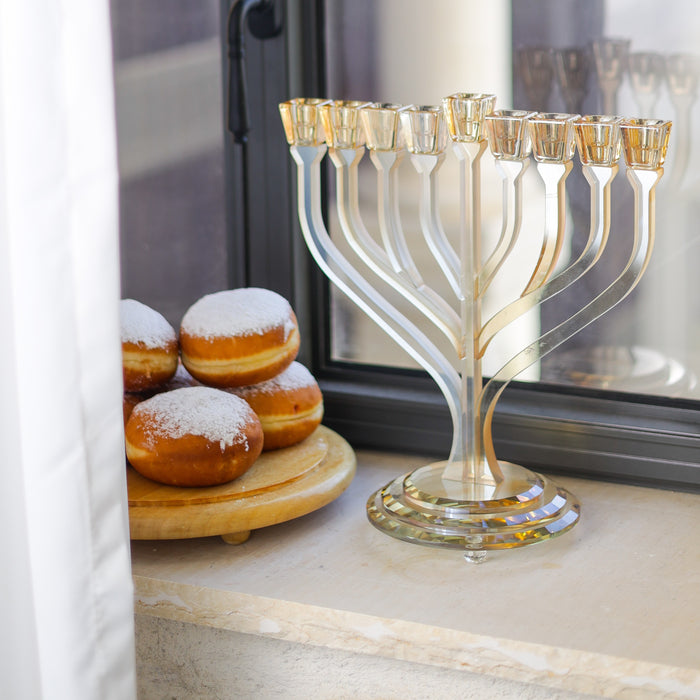 חנוכיית קריסטל | זהב עדין