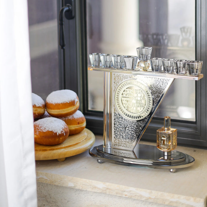 חנוכיית קריסטל סביבון | אמבר