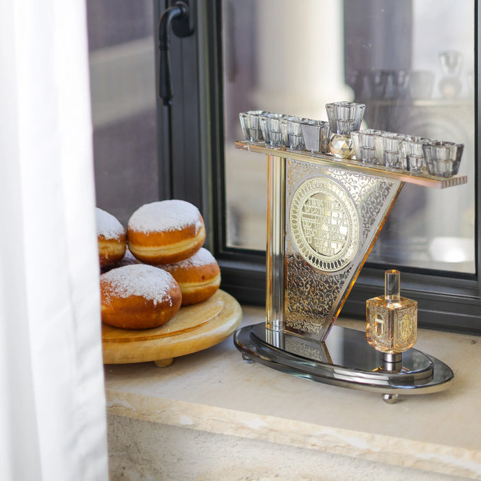 חנוכיית קריסטל סביבון | אמבר