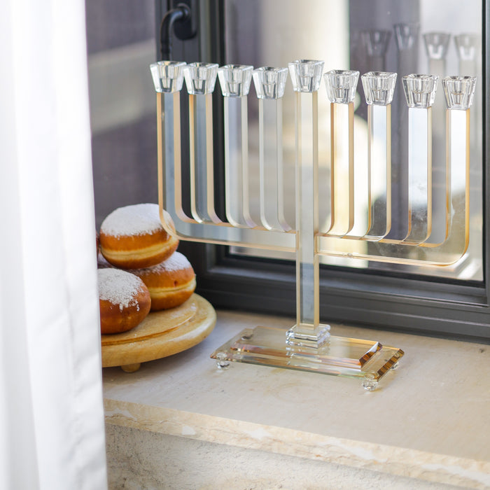 חנוכיית קריסטל | זהב