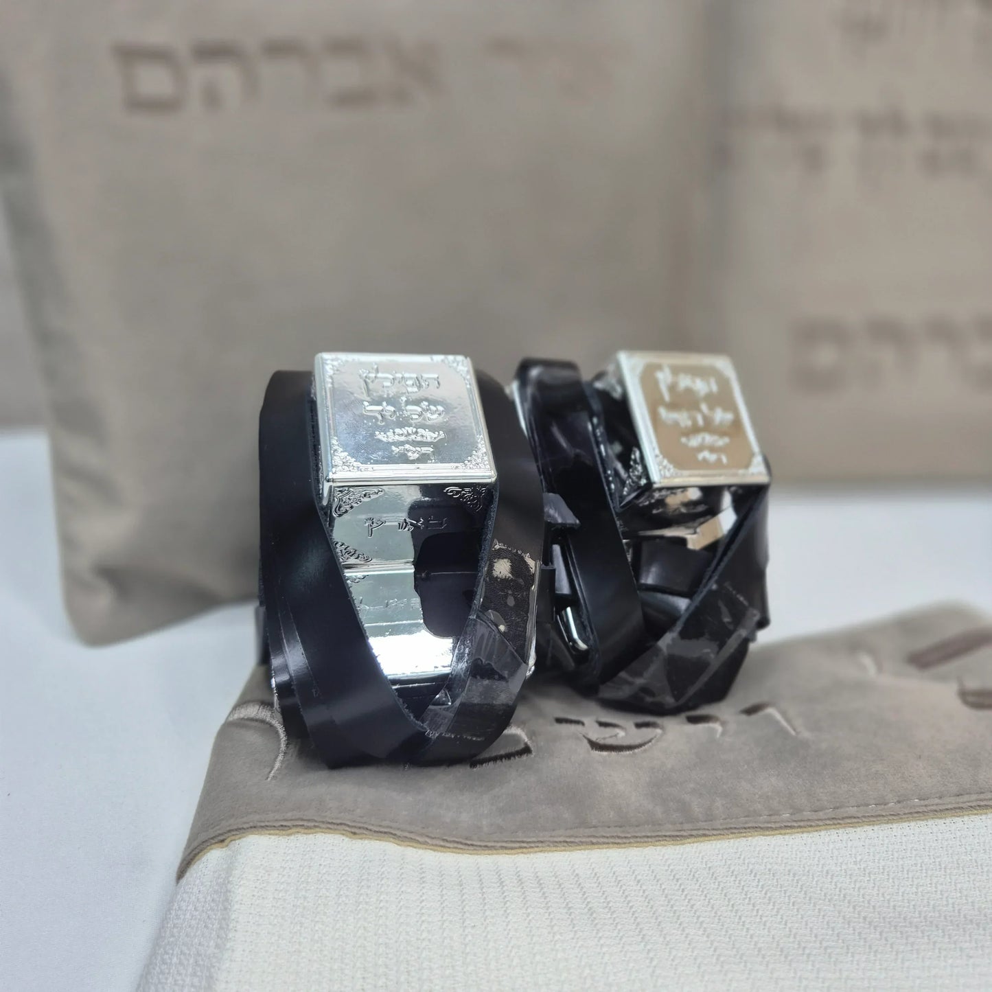 סט לבר מצווה ברכת כהנים צבע אבן חיתוך לייזר - תפילין בהמה דקה