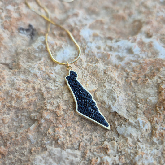 שרשרת ארץ ישראל | זהב שחור