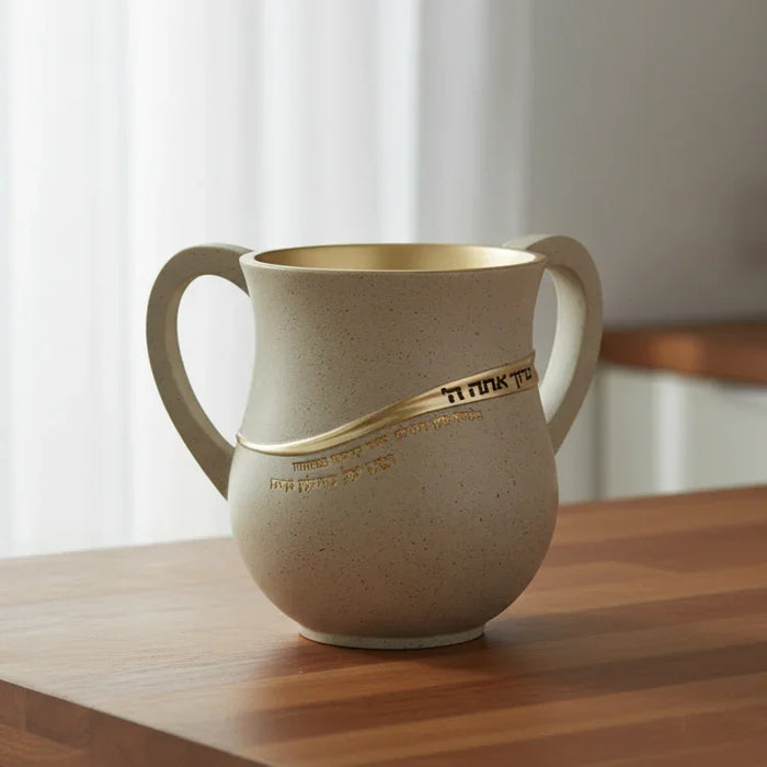 נטלה מהודרת | אפור פס זהב