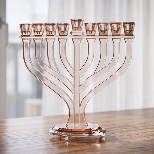חנוכיית קריסטל | רוז גולד