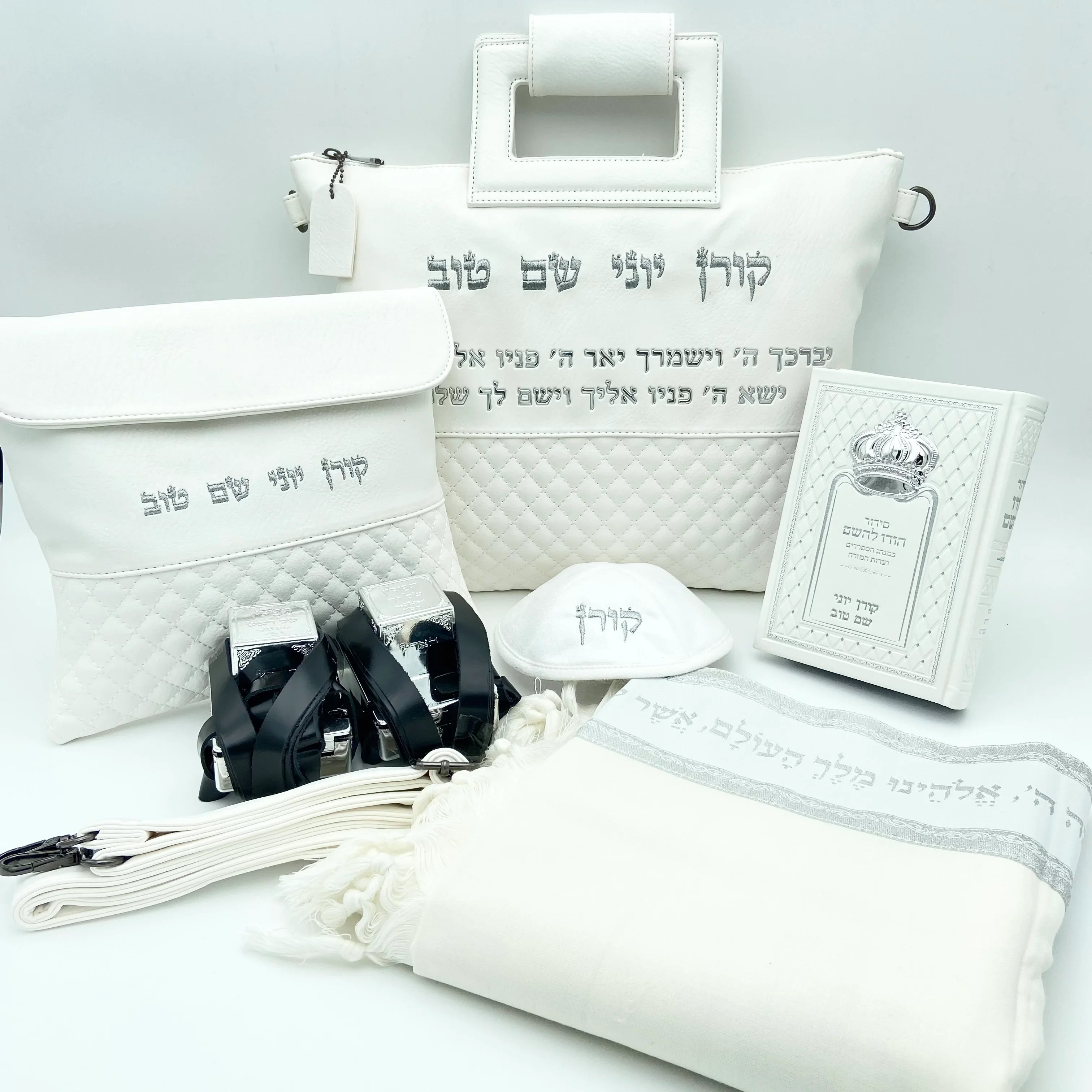 סט לבר מצווה שלם ברכת כהנים לבן הבלטה - בהמה גסה – רקמת המלך תשמישי ...