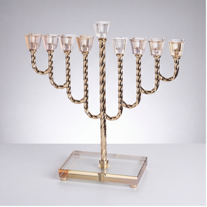 חנוכיית אור הגנוז | זהב מסולסל