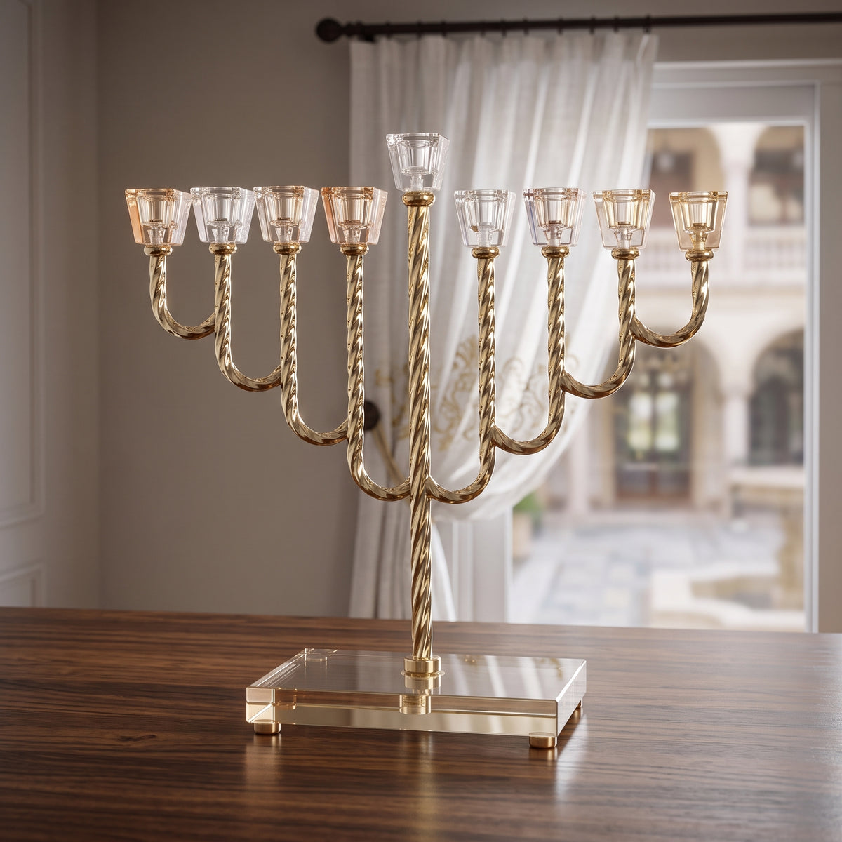 חנוכיית אור הגנוז | זהב מסולסל