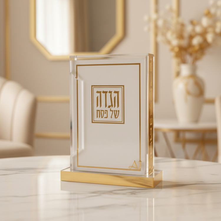 מעמד פרספקט עם 6 הגדות לפסח | זהב