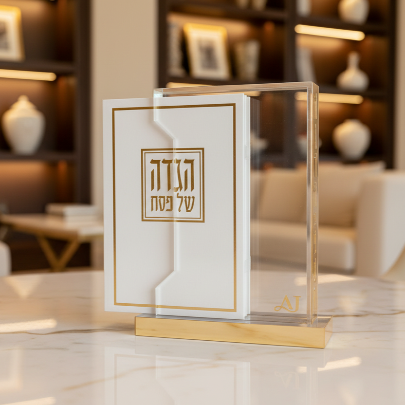 מעמד פרספקט עם 6 הגדות לפסח | זהב