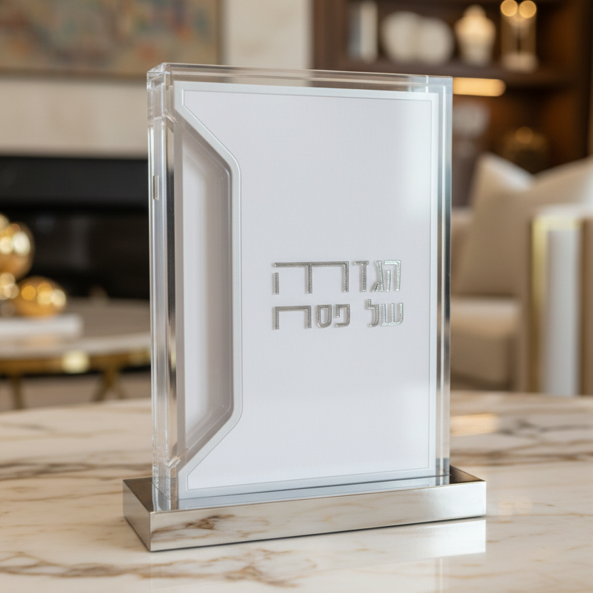 מעמד פרספקט עם 6 הגדות לפסח | כסף