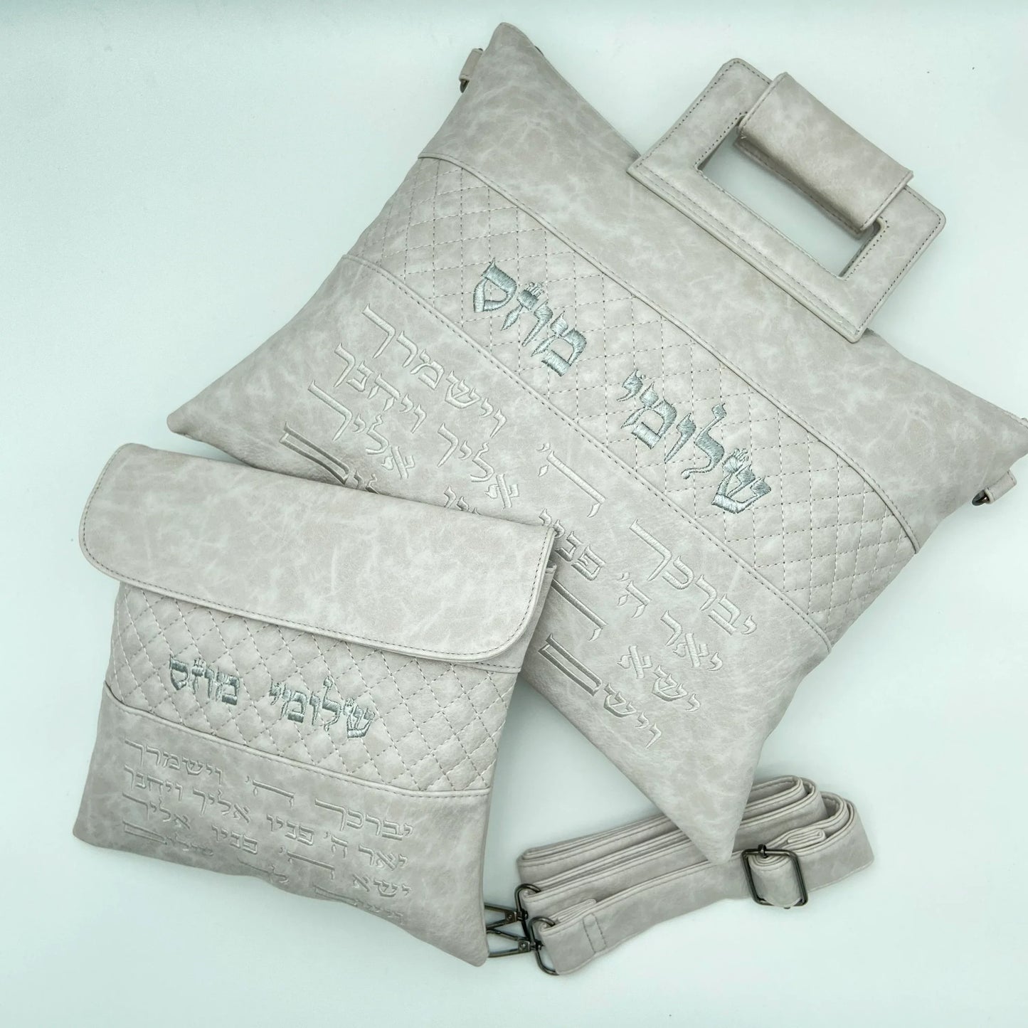 תיק נשיאה יוקרתי לטלית ולתפילין צבע אבן יברכך