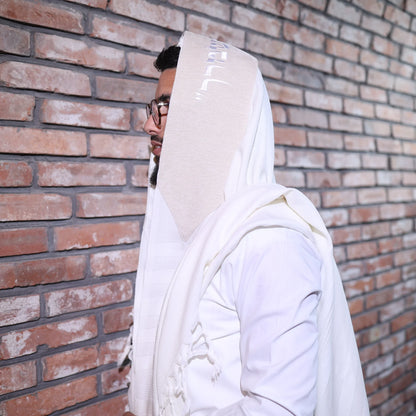 סט חתנים בז' יברכך עם טלית צמר עם סידור וכיפה