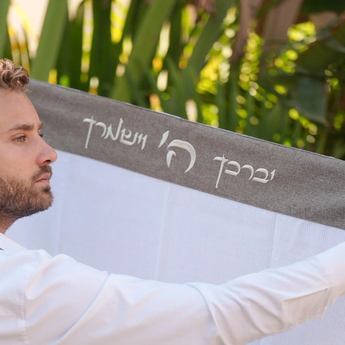 טלית צמר Premium | חום פשתן