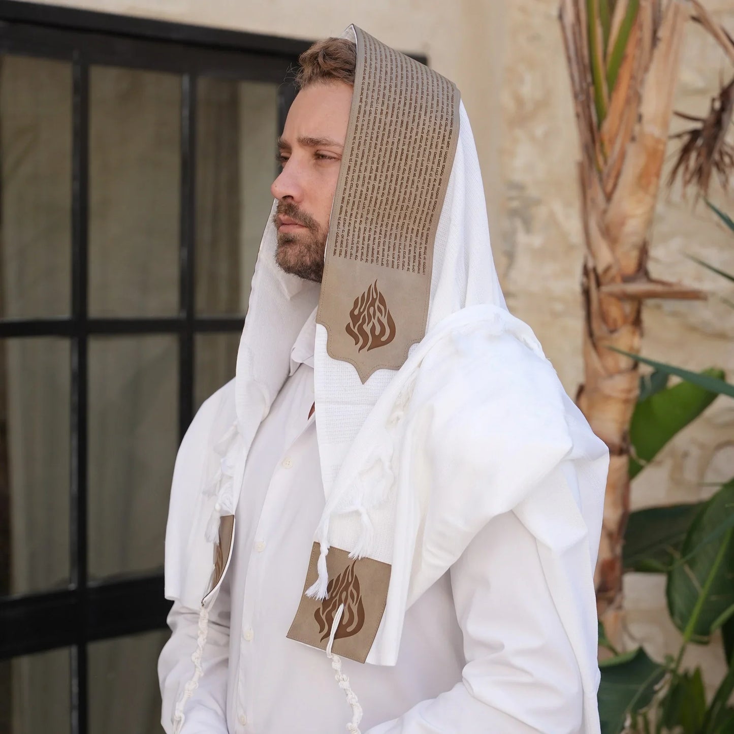 מארז לחתן תיקון הכללי דמוי עור חום כיסויים וטלית צמר Premium