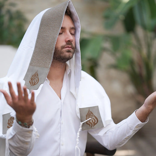 מארז לחתן תיקון הכללי דמוי עור אפור כהה כיסויים וטלית צמר Premium