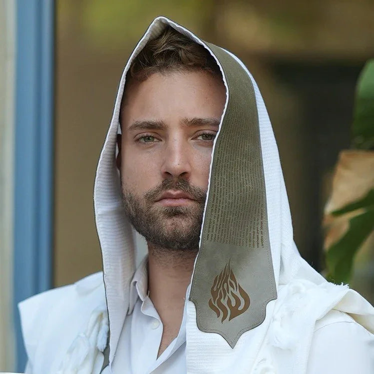 מארז לחתן תיקון הכללי דמוי עור אפור כהה כיסויים וטלית צמר Premium