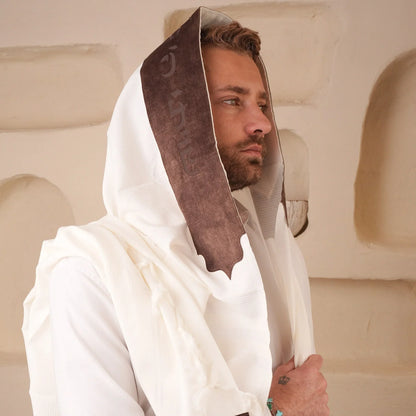 מארז לחתן שויתי ה' קטיפה חום כהה כיסויים וטלית צמר Premium