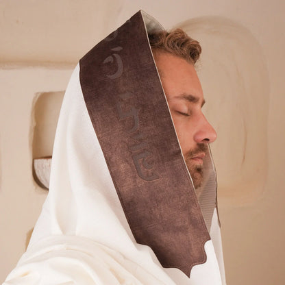 מארז לחתן שויתי ה' קטיפה חום כהה כיסויים וטלית צמר Premium