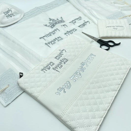 סט חאלקה שלם ומהודר - דגם הבלטה לבן