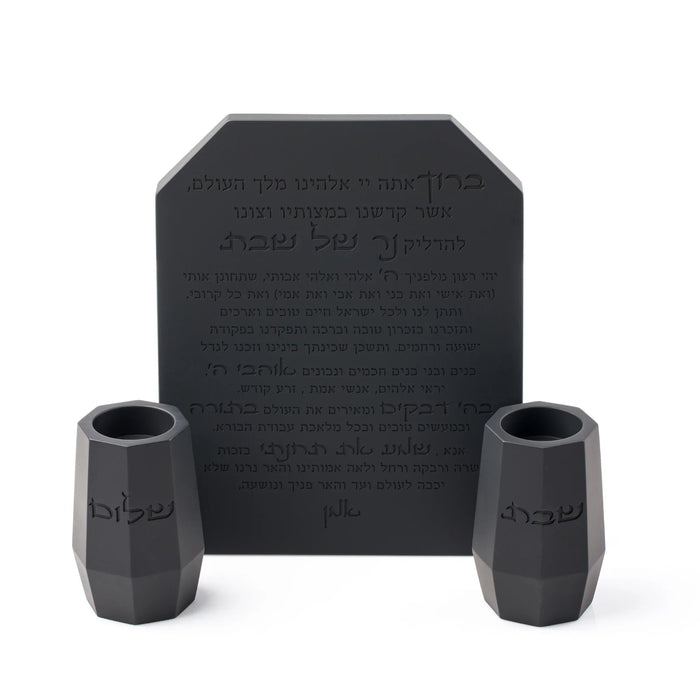 סט מעמד הדלקת נרות ופמוטים גבוהים | שחור