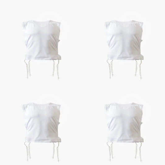 4 ציציות גופיה 100% כותנה